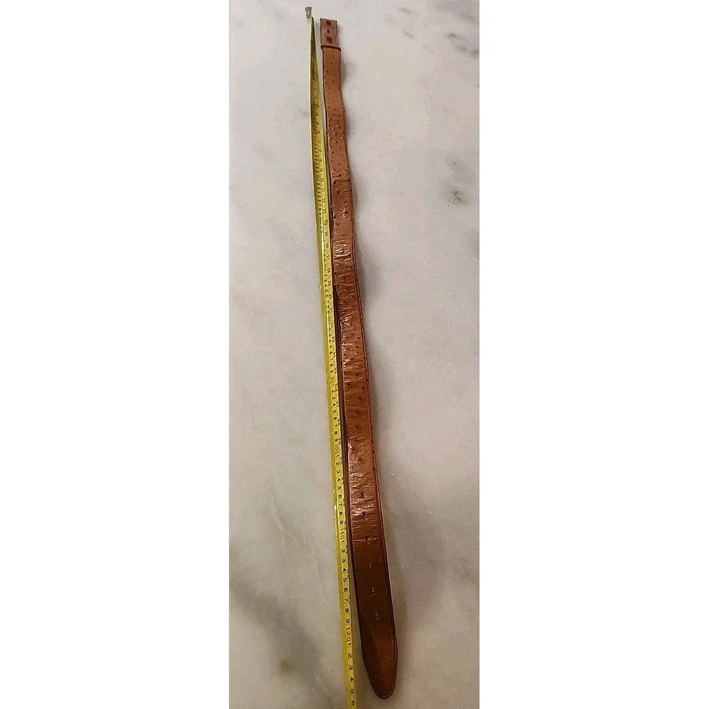 50-inch /1.5 in Genuine Ostrich Leather Belt Strap Tan Full‎ Quill New/Old Stock